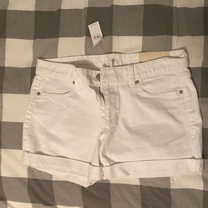 Loft White cuffed jean shorts